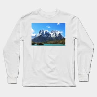 W Trek Torres del Paine Hike Digital Painting Long Sleeve T-Shirt